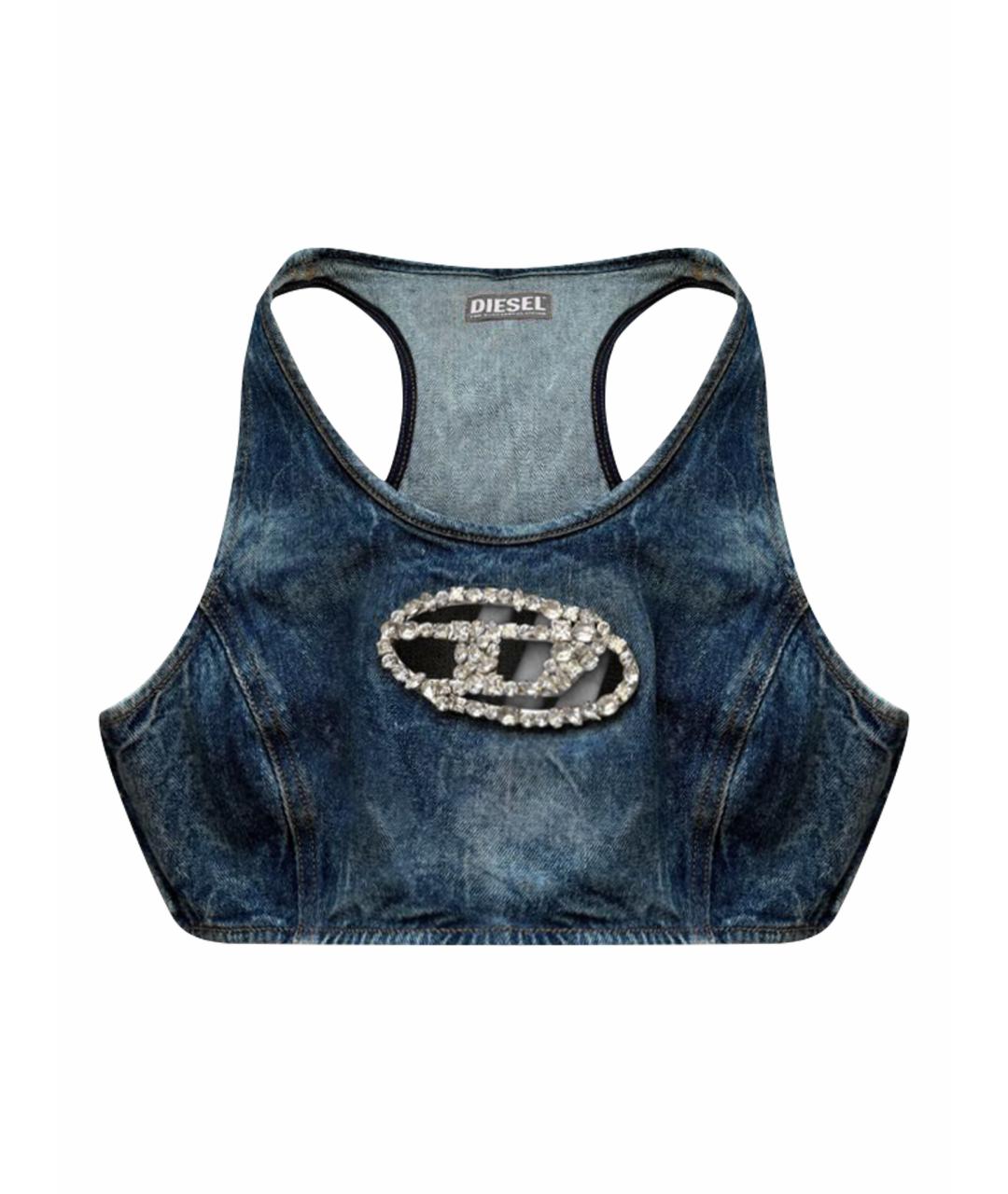 DIESEL Голубая деним майка, фото 1