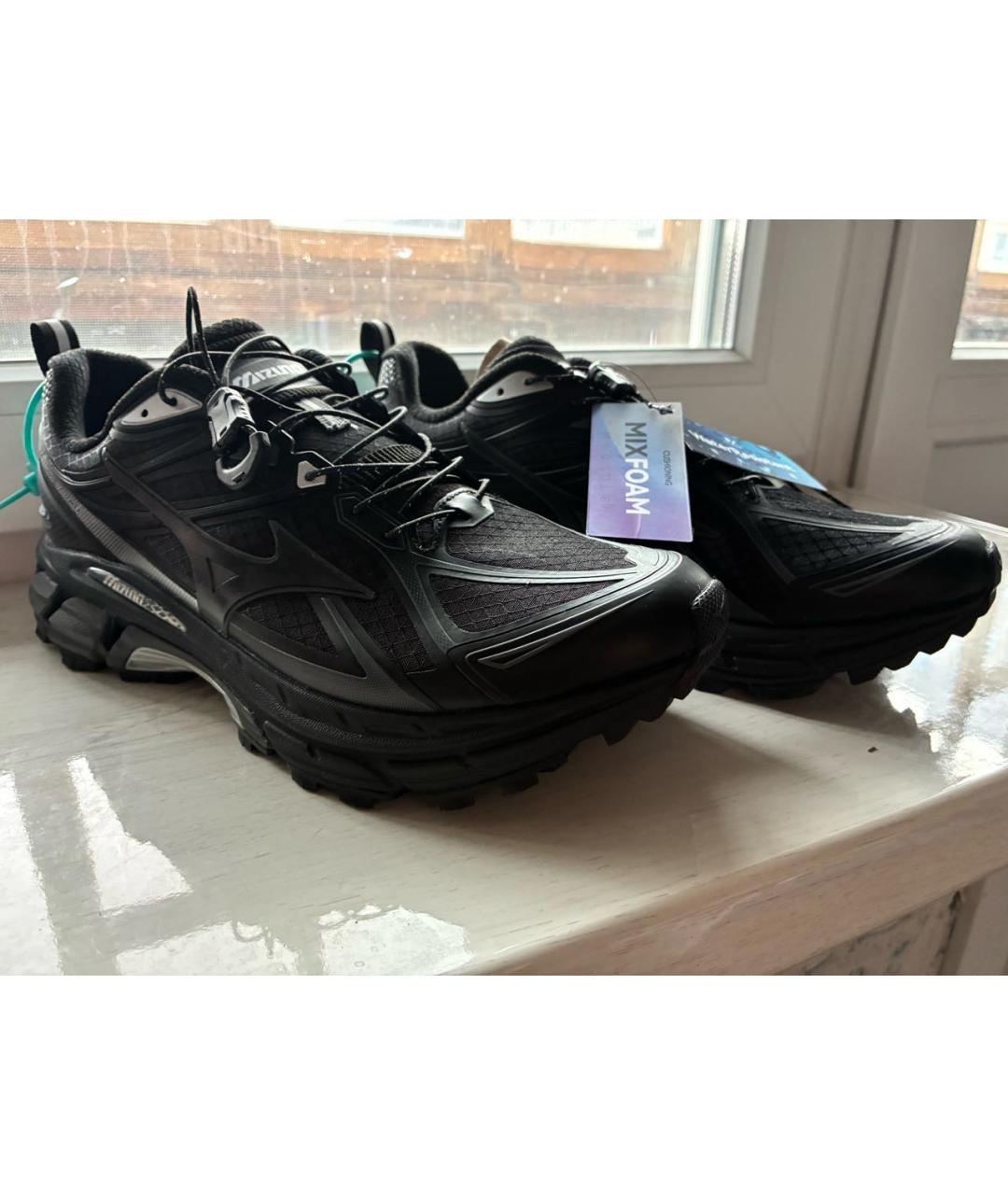 MIZUNO Черные синтетические низкие кроссовки / кеды, фото 2