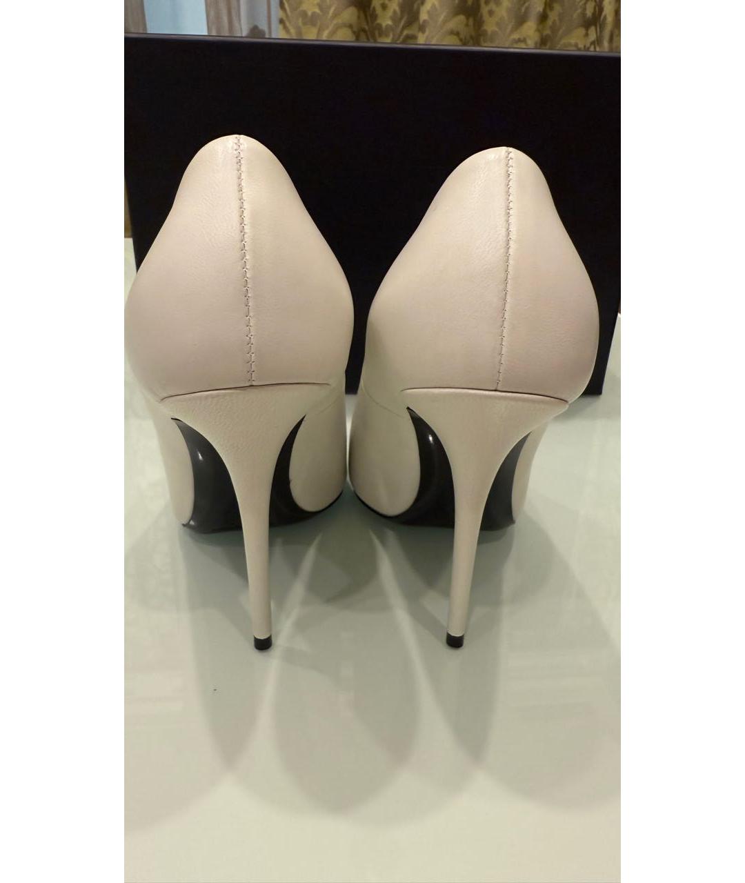 SAINT LAURENT Белые кожаные туфли, фото 4