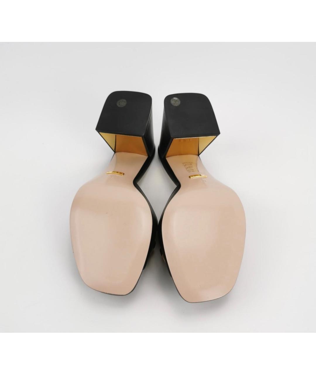 GUCCI Черные кожаные мюли, фото 5