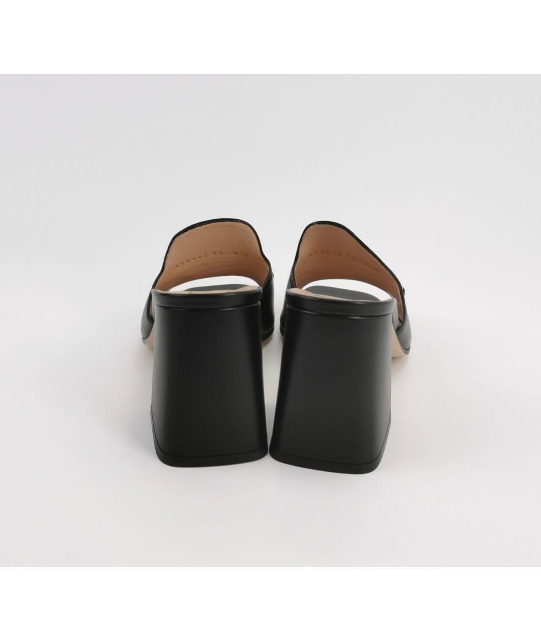 GUCCI Черные кожаные мюли, фото 6