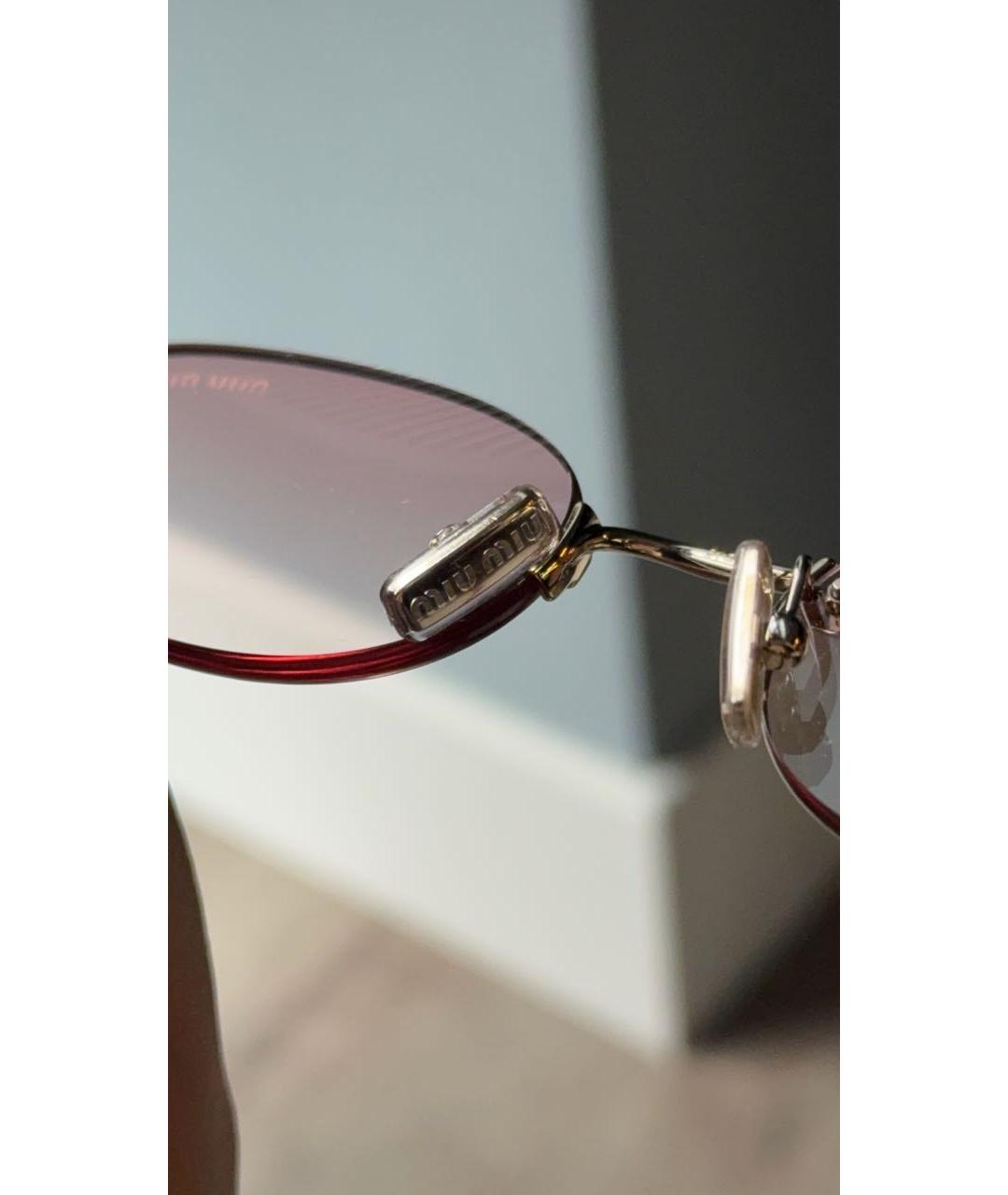 MIU MIU Золотые металлические солнцезащитные очки, фото 5