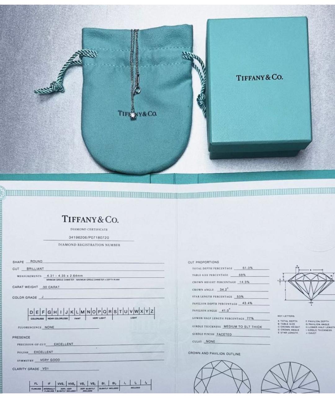 TIFFANY&CO Серебряное платиновое колье, фото 2