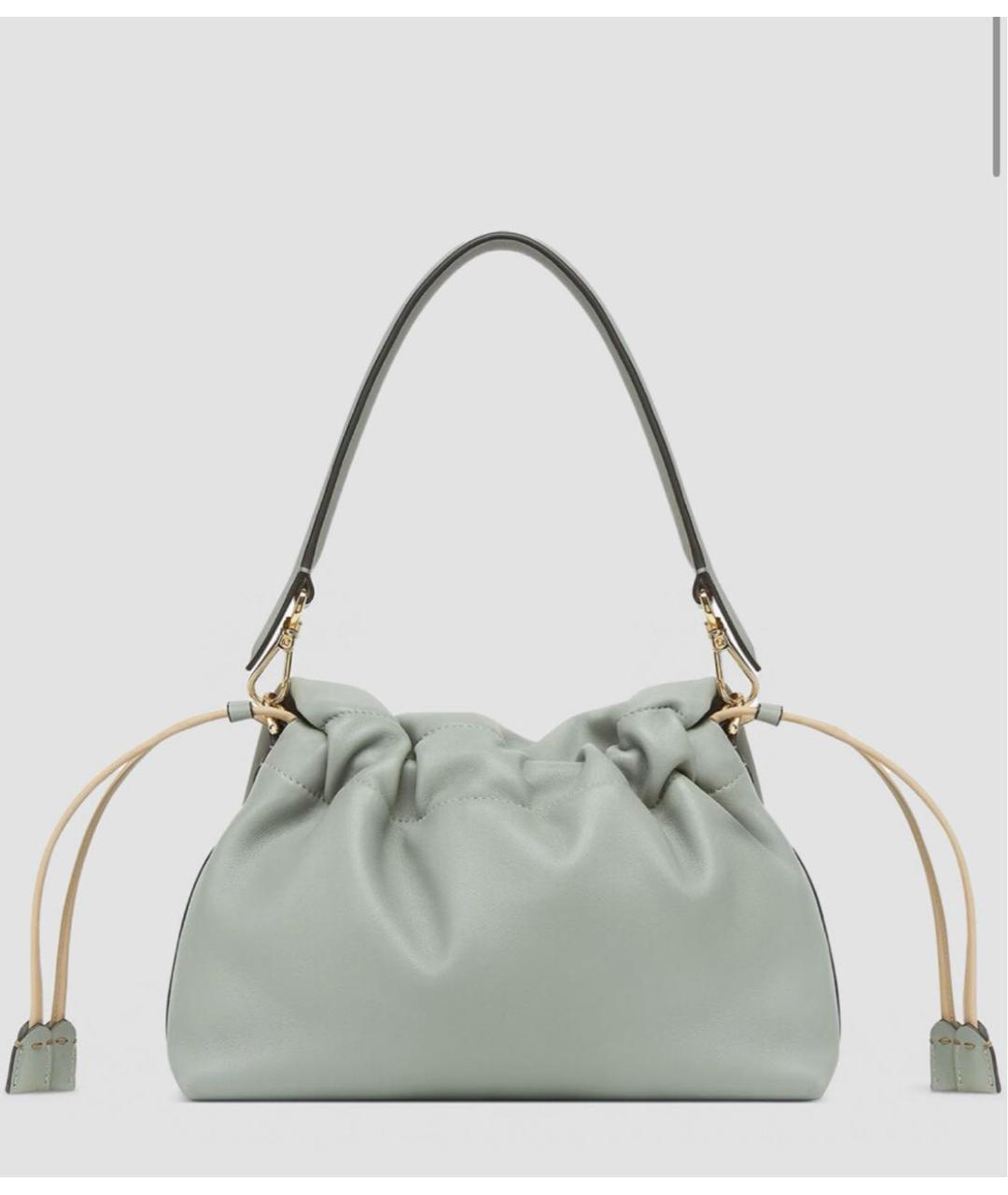 FENDI Салатовая кожаная сумка с короткими ручками, фото 3