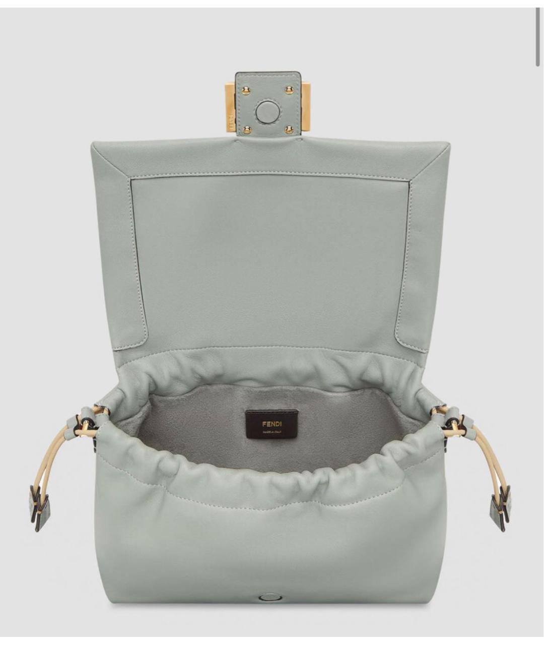 FENDI Салатовая кожаная сумка с короткими ручками, фото 4