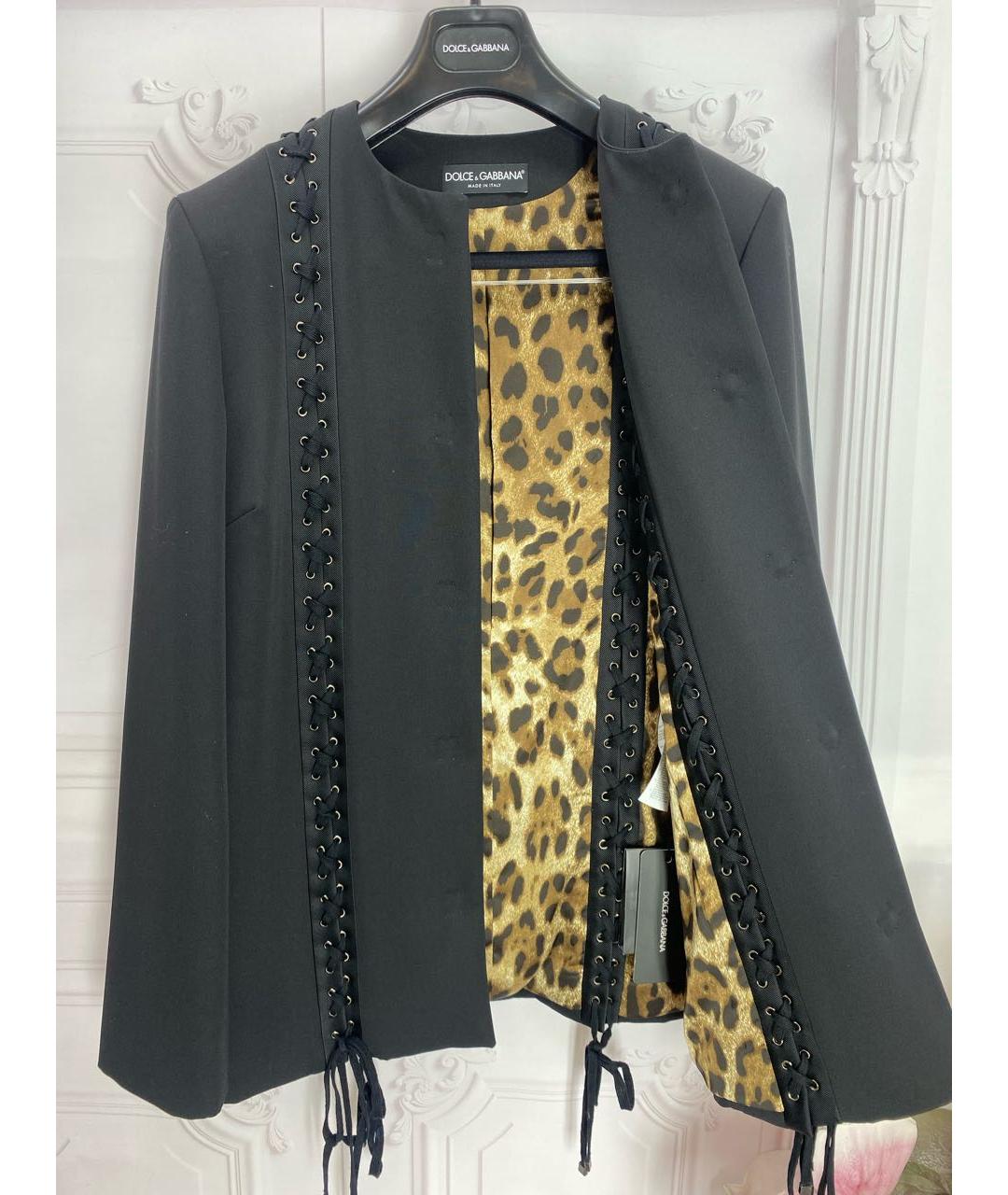 DOLCE&GABBANA Черный шерстяной жакет/пиджак, фото 6