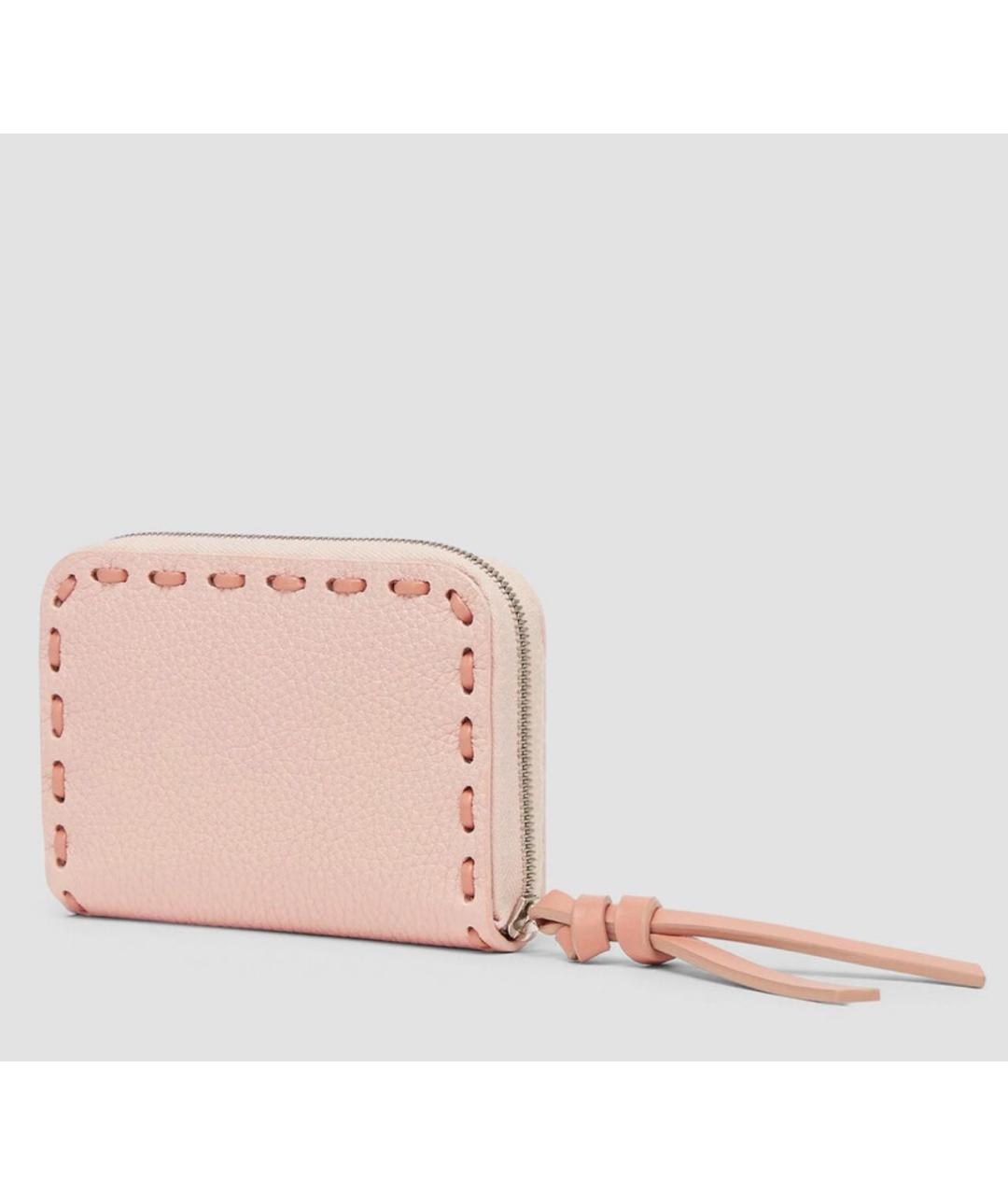 FENDI Розовый кожаный кошелек, фото 3