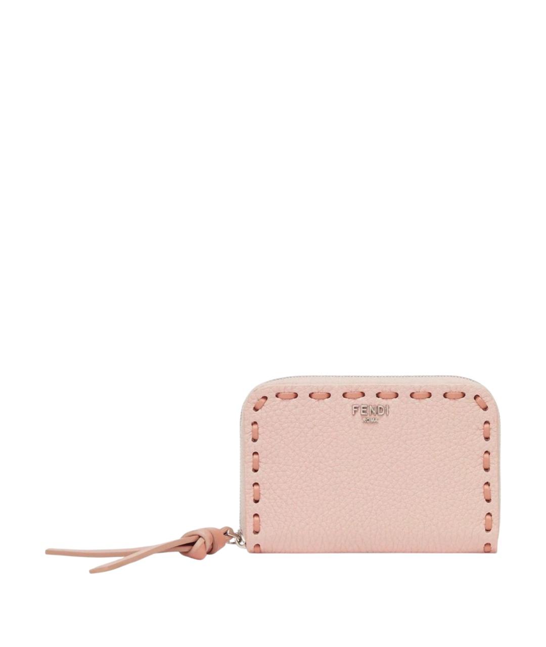 FENDI Розовый кожаный кошелек, фото 1