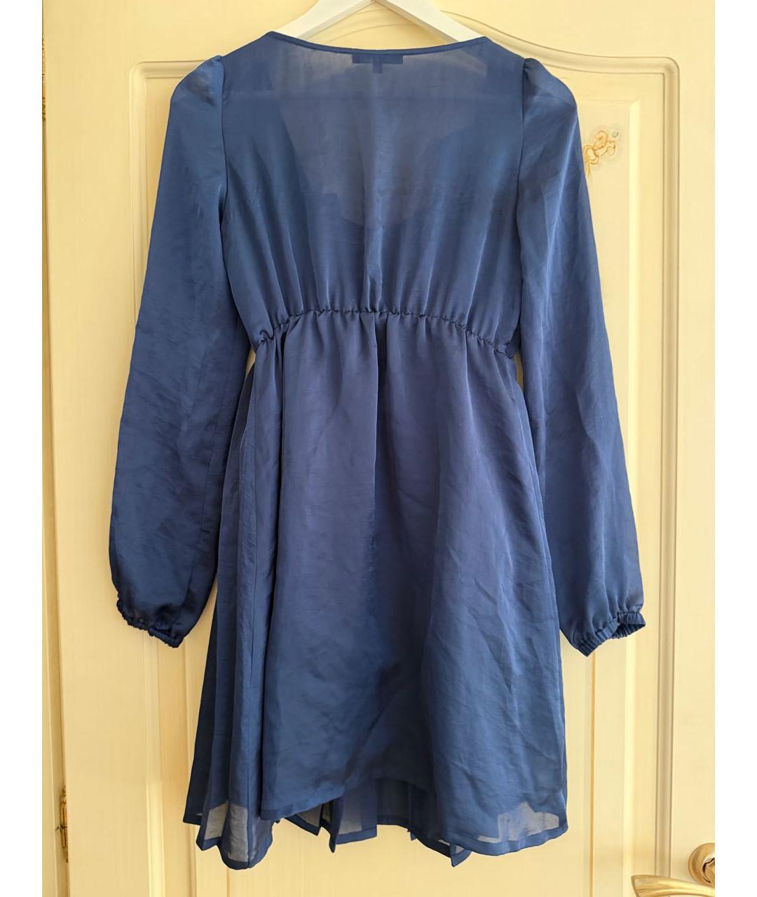 PATRIZIA PEPE Темно-синее шелковое коктейльное платье, фото 4