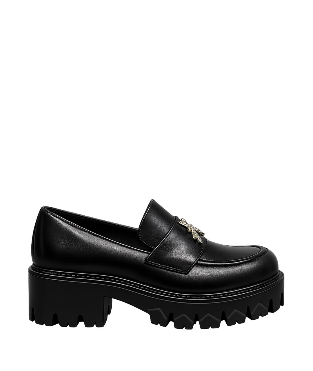 PATRIZIA PEPE Черные кожаные лоферы, фото 1