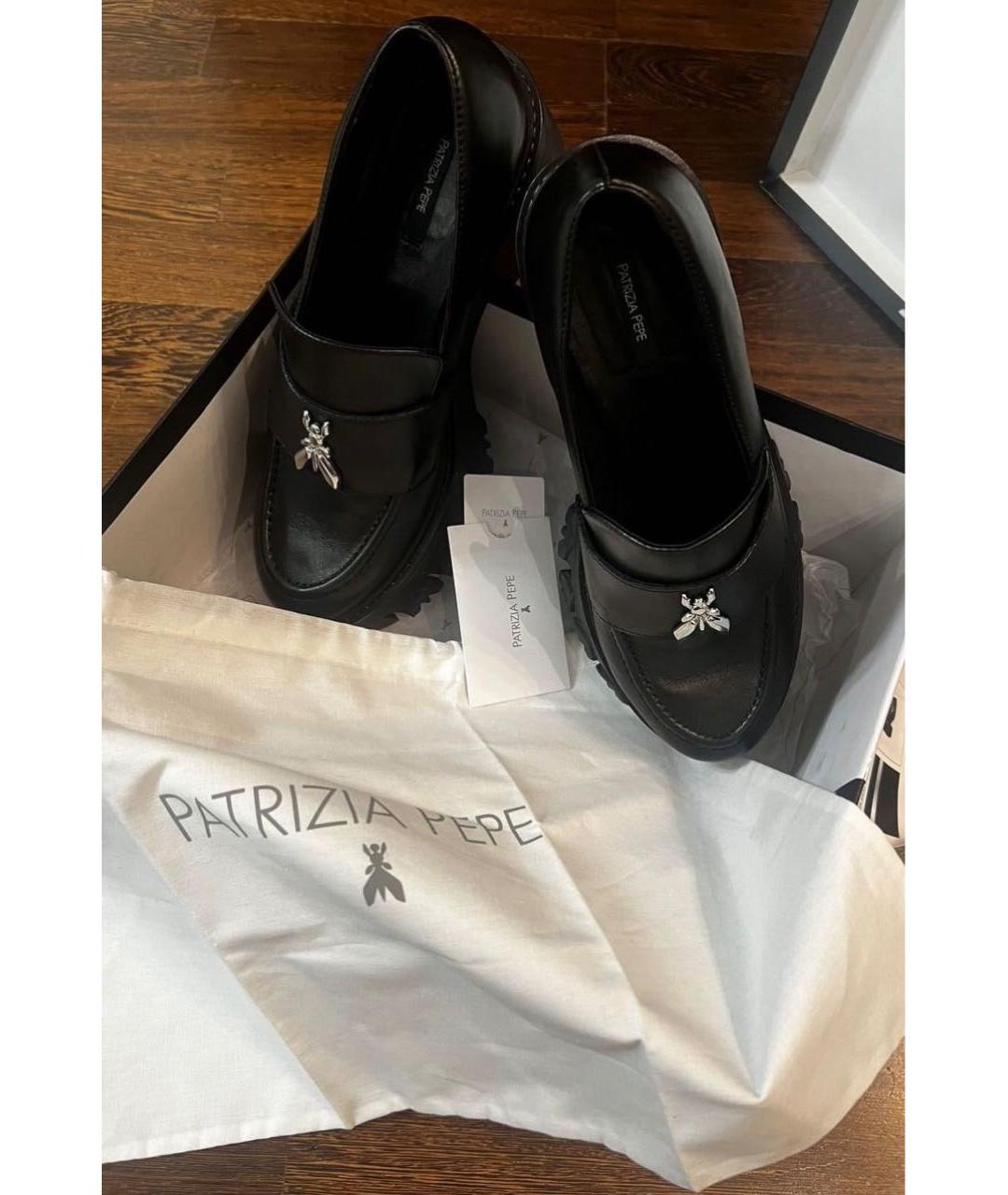 PATRIZIA PEPE Черные кожаные лоферы, фото 3