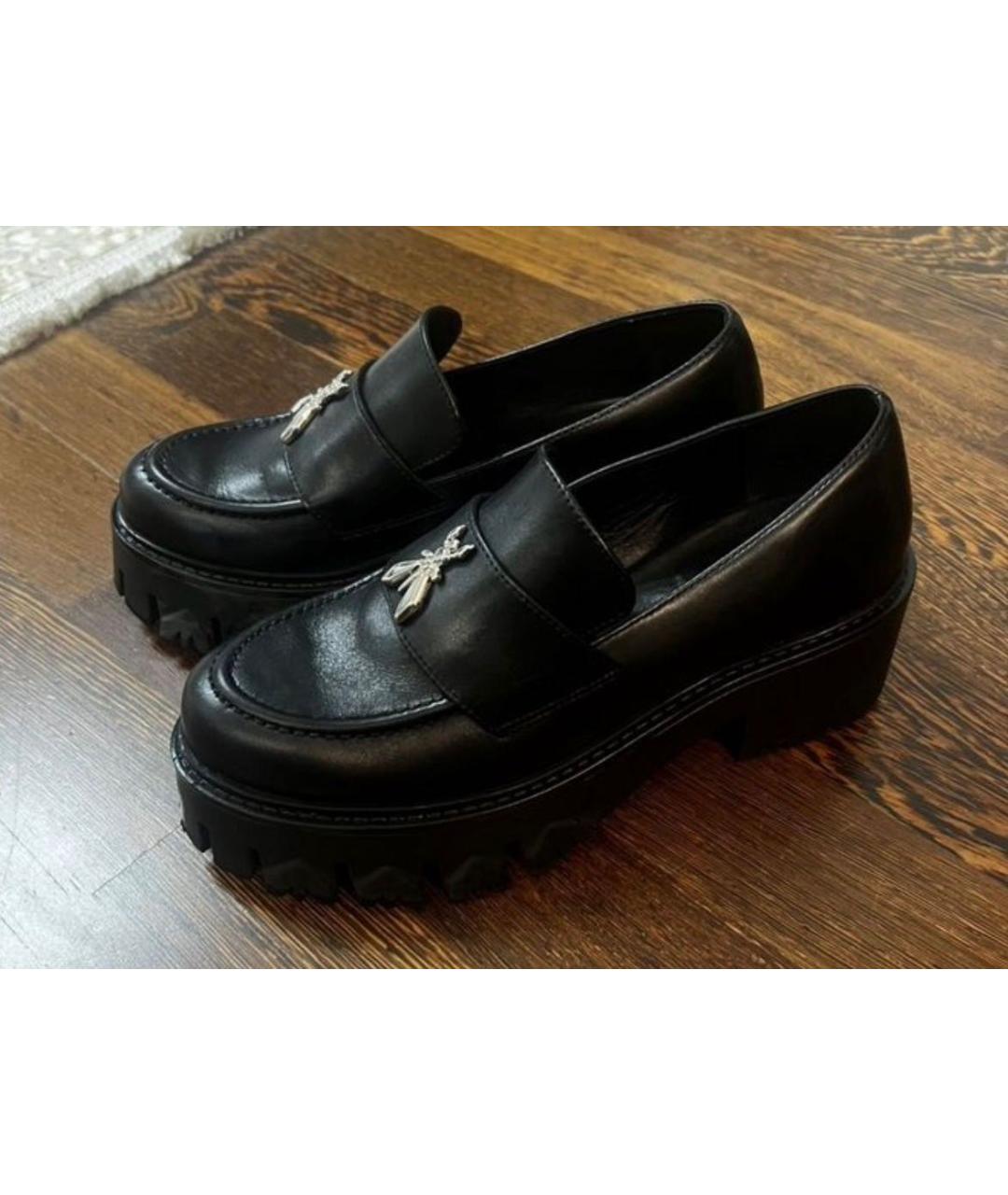 PATRIZIA PEPE Черные кожаные лоферы, фото 5