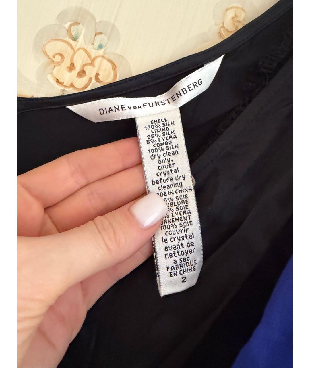 DIANE VON FURSTENBERG Синее шелковое коктейльное платье, фото 4