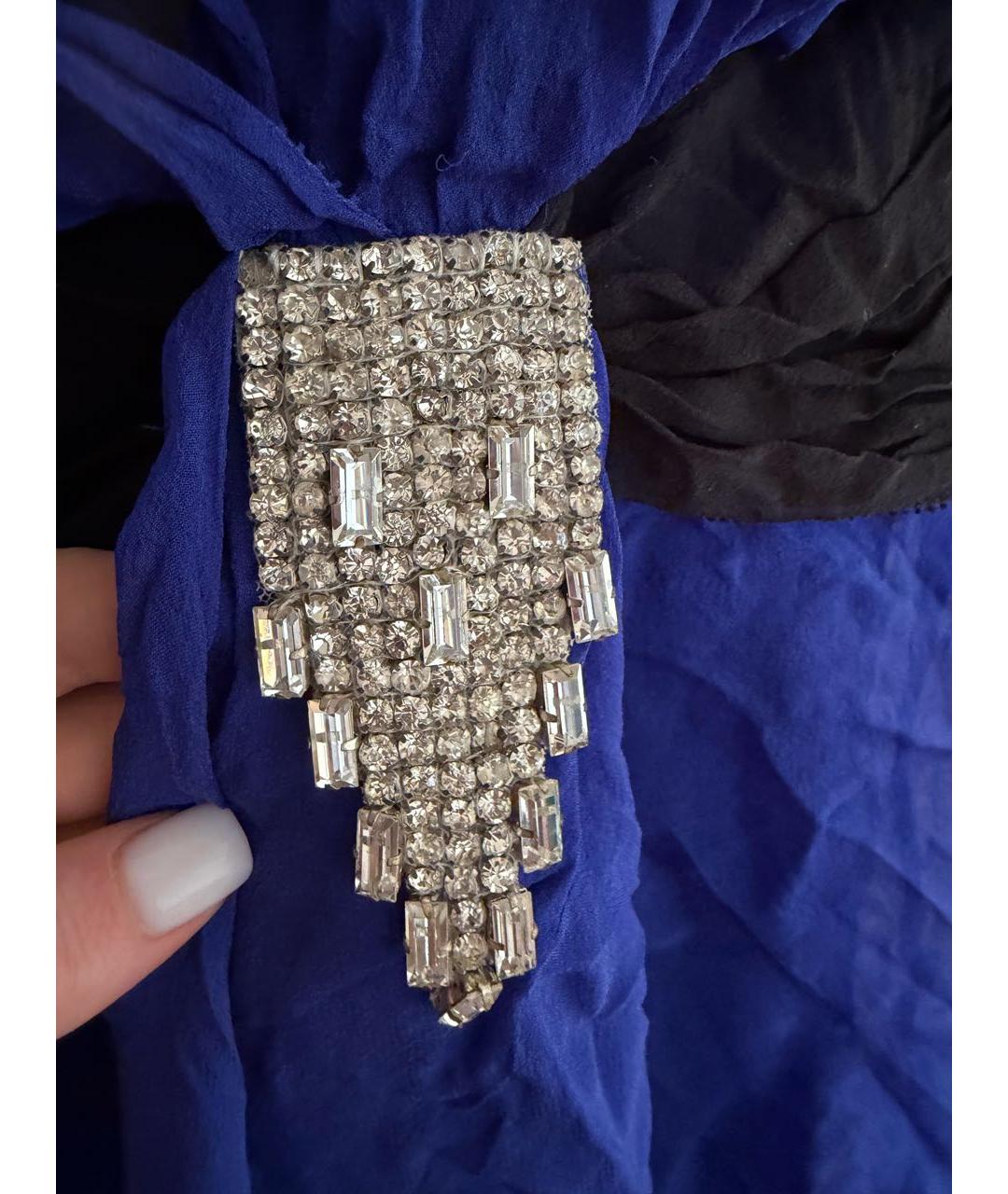 DIANE VON FURSTENBERG Синее шелковое коктейльное платье, фото 3