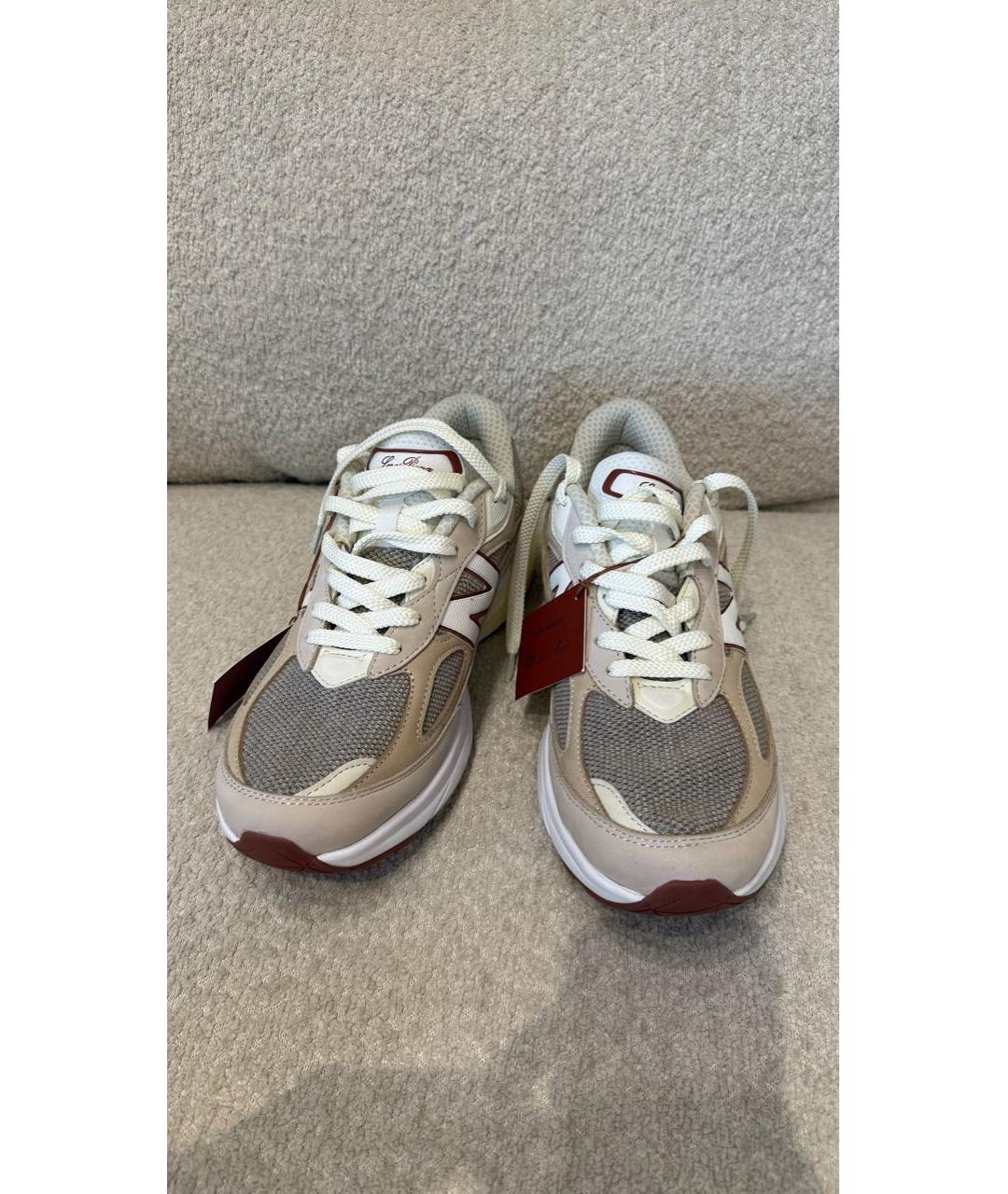 LORO PIANA Бежевые низкие кроссовки / кеды, фото 2