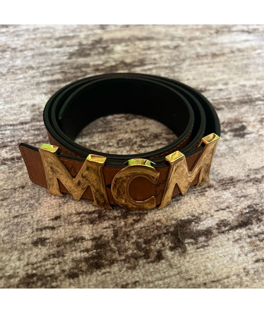 MCM Оранжевый кожаный ремень, фото 8