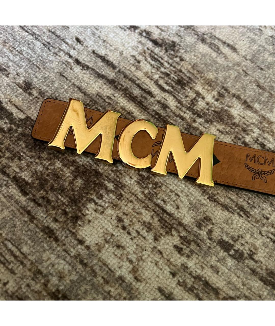 MCM Оранжевый кожаный ремень, фото 2