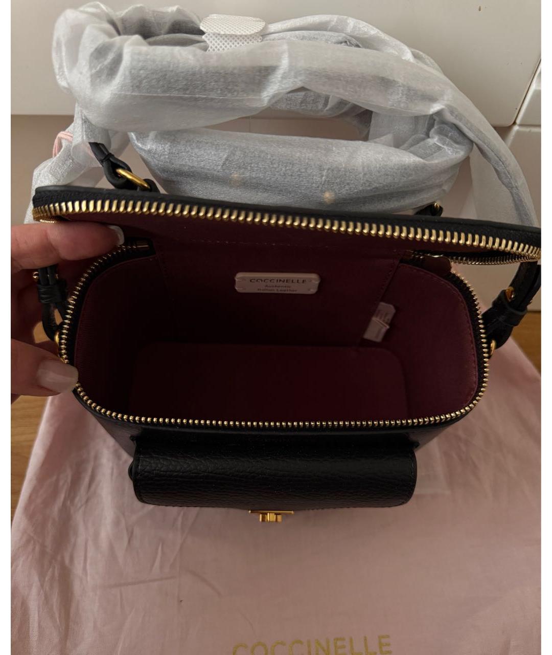 COCCINELLE Черная кожаная сумка через плечо, фото 5