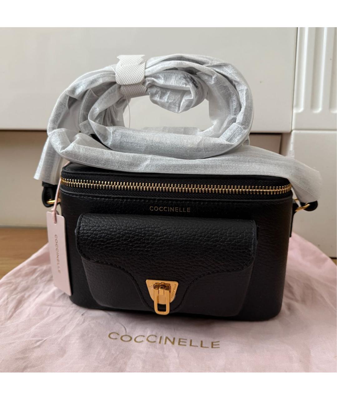 COCCINELLE Черная кожаная сумка через плечо, фото 6