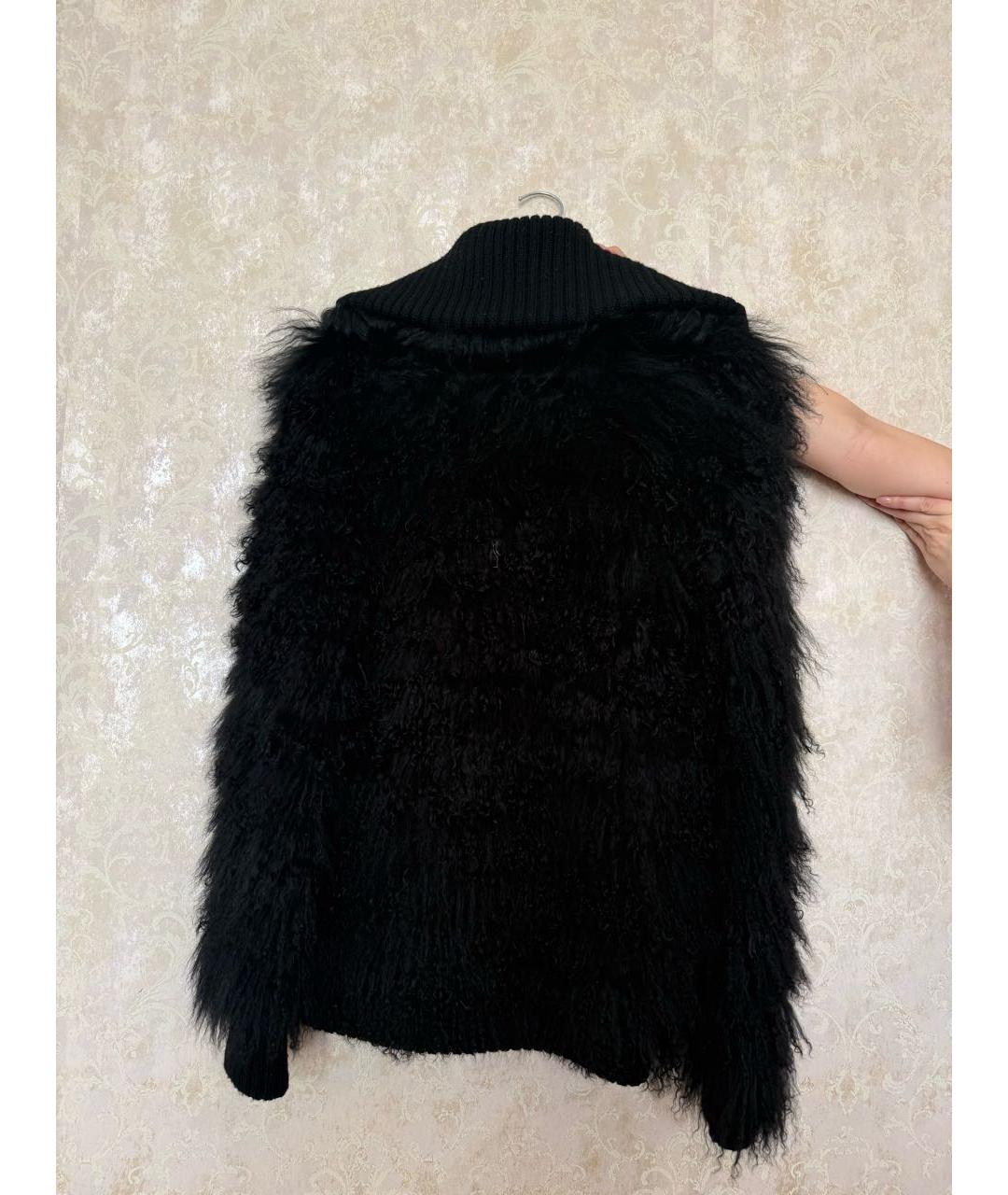 DOLCE&GABBANA Черная шерстяная шуба, фото 2