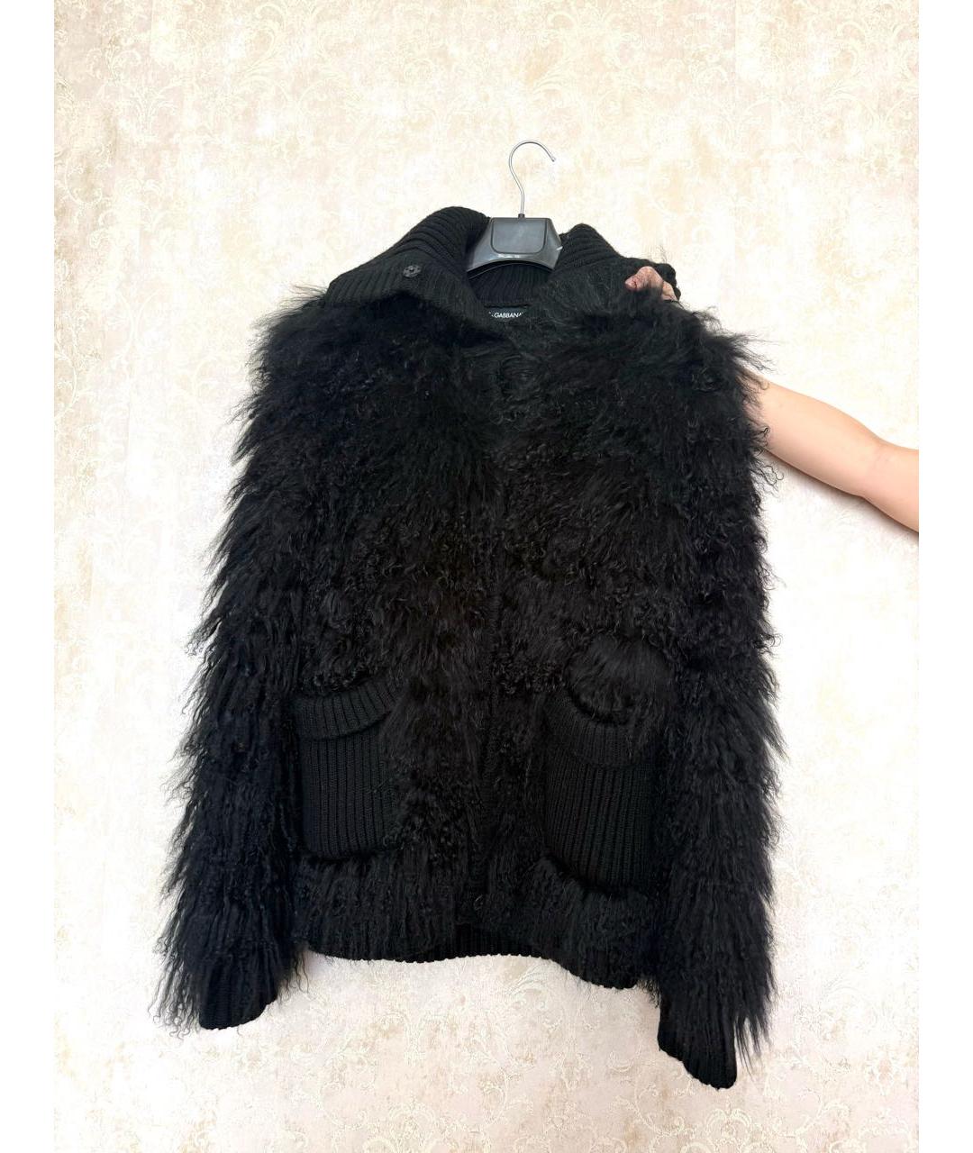 DOLCE&GABBANA Черная шерстяная шуба, фото 6