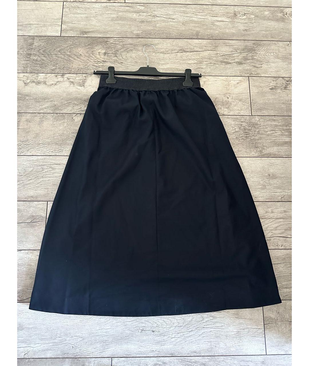 PESERICO Темно-синяя полиэстеровая юбка миди, фото 2