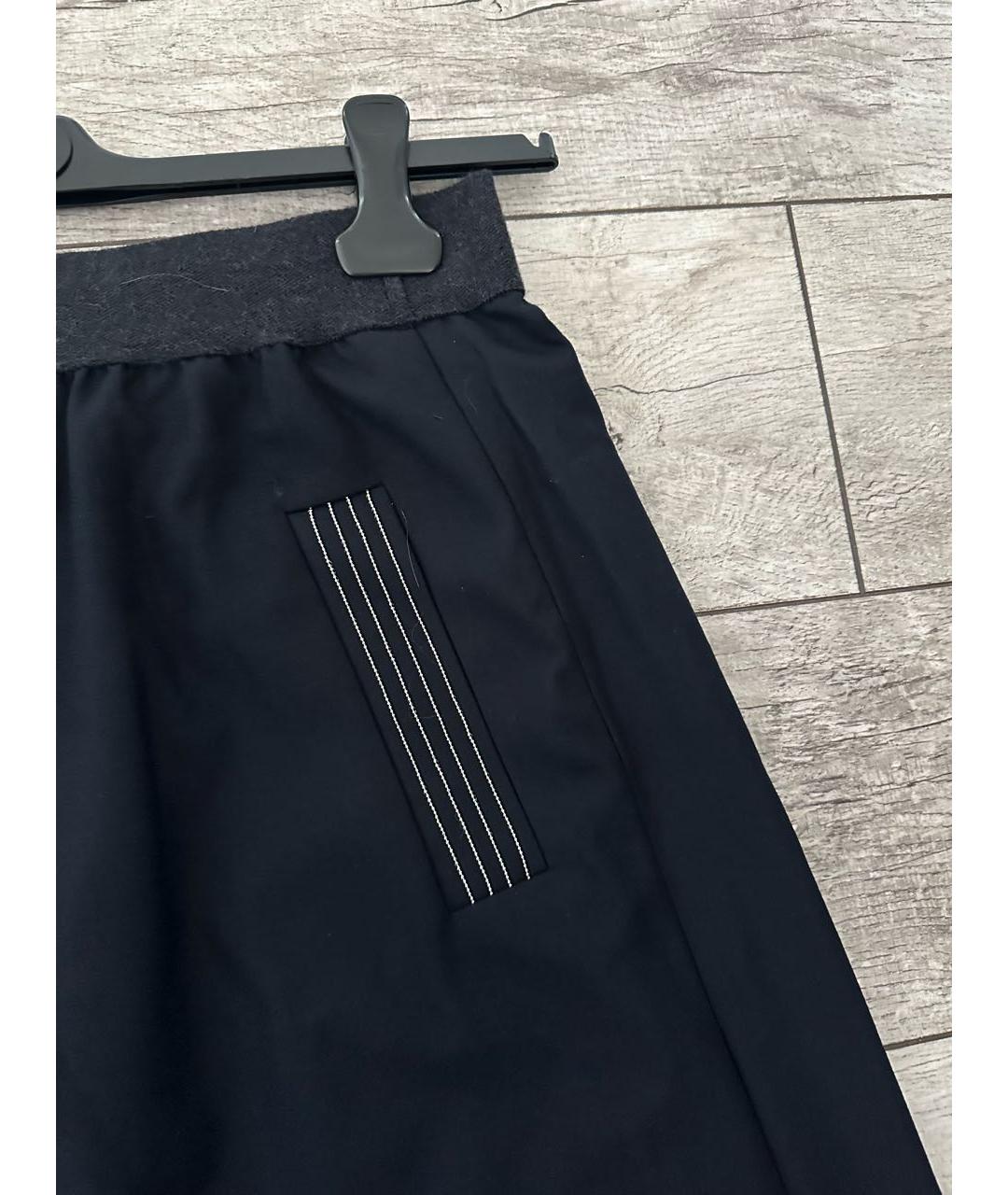 PESERICO Темно-синяя полиэстеровая юбка миди, фото 3