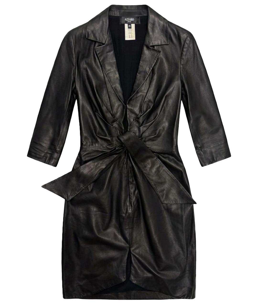 AZZARO Черное кожаное платье, фото 1