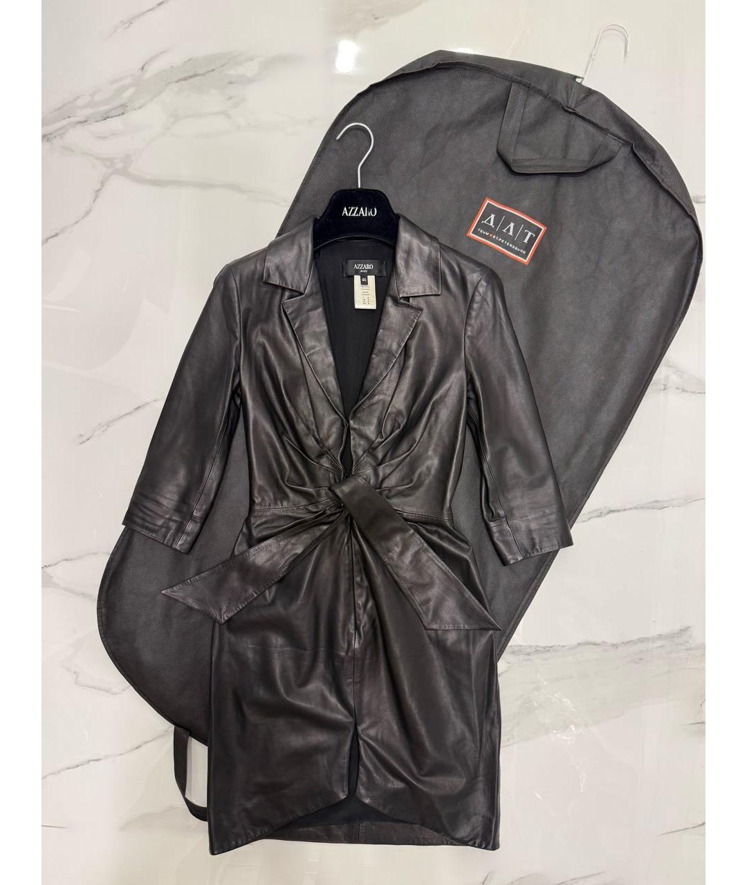 AZZARO Черное кожаное платье, фото 9