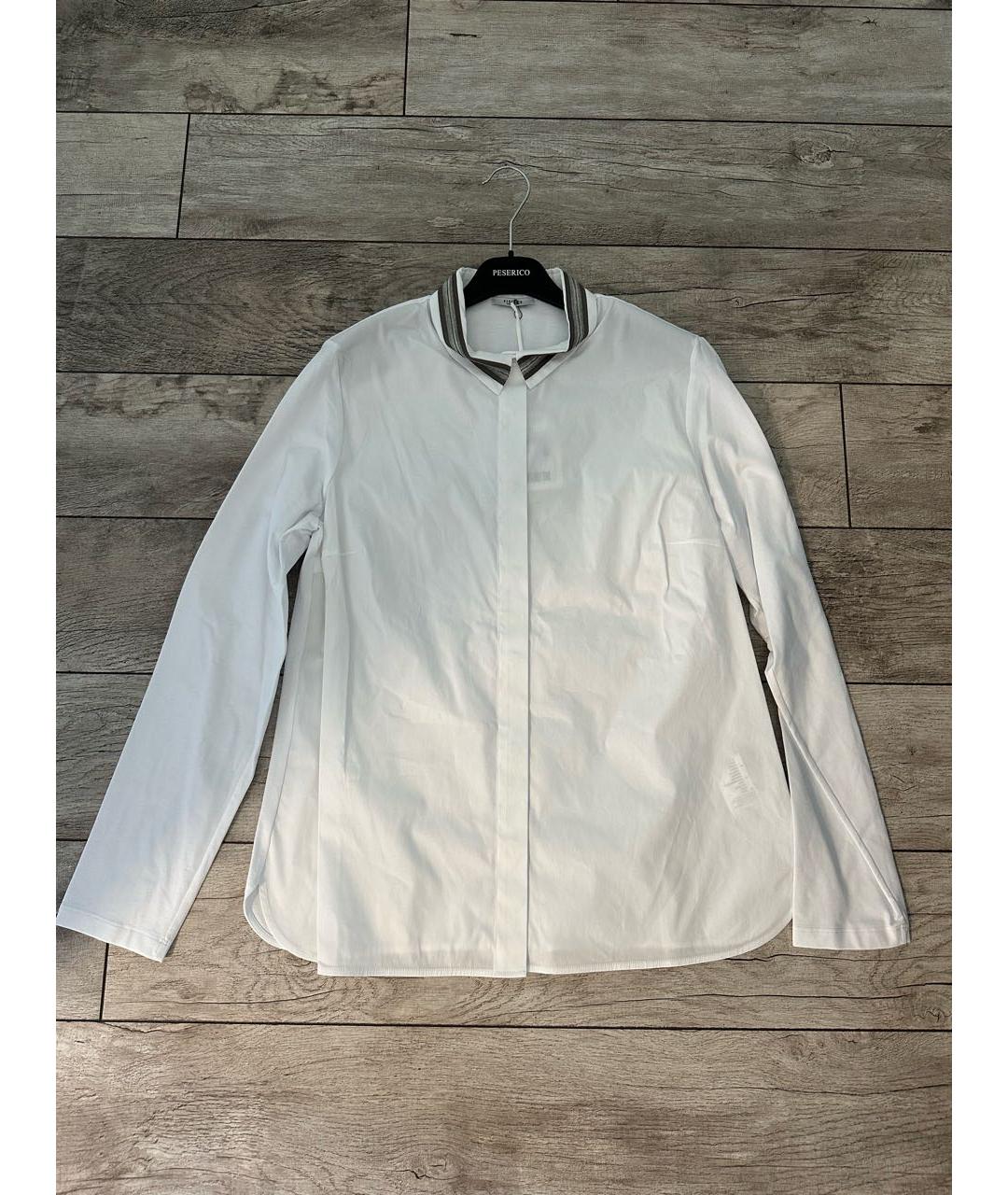 PESERICO Белая хлопковая рубашка, фото 2