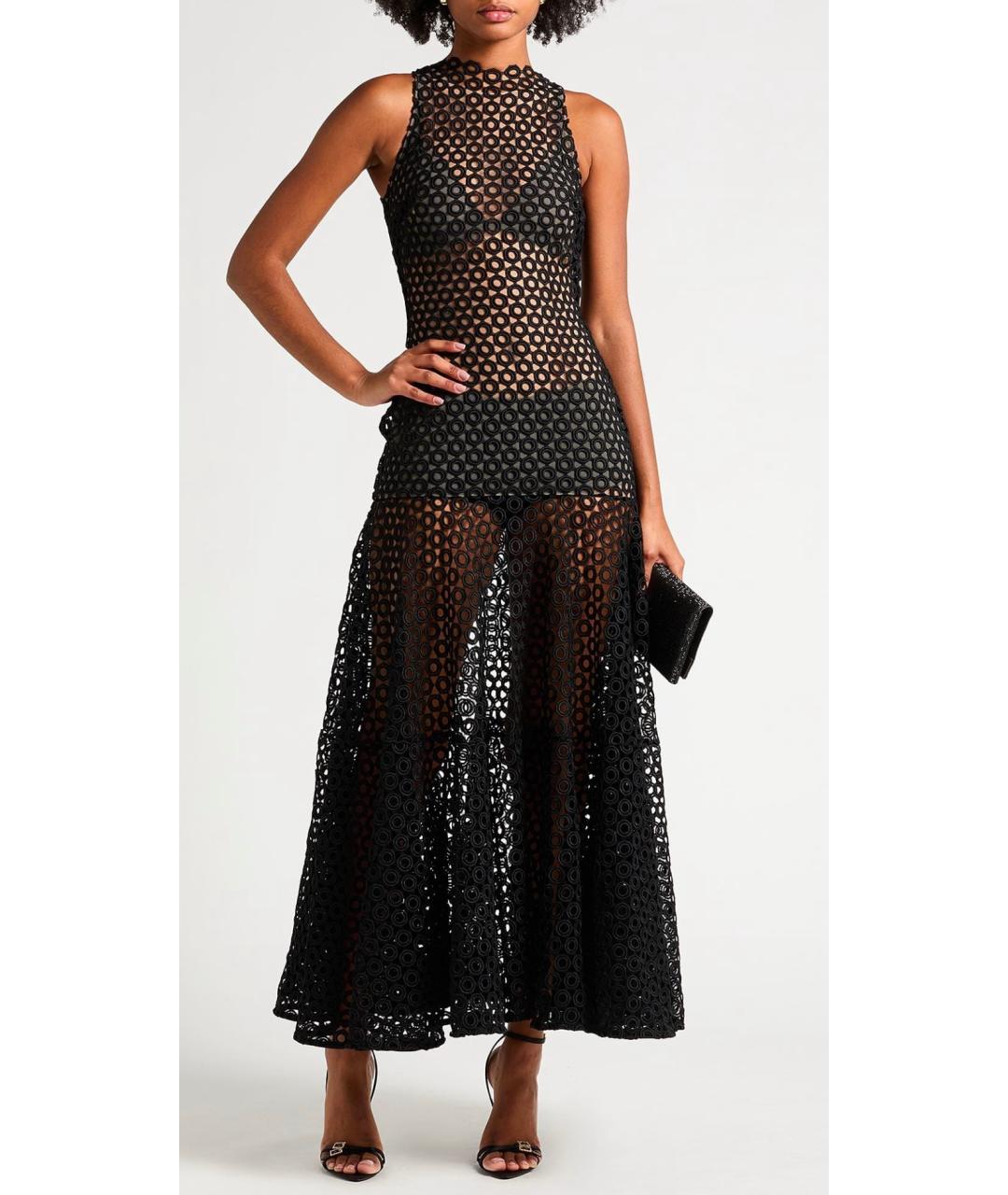 DAVID KOMA Черное полиэстеровое коктейльное платье, фото 2