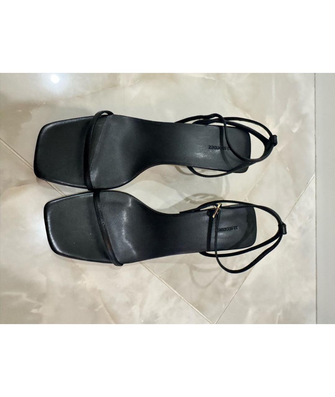 12 STOREEZ Черные кожаные босоножки, фото 2