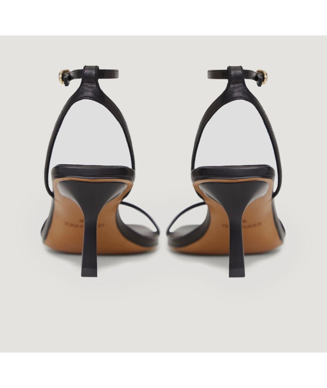 12 STOREEZ Черные кожаные босоножки, фото 4