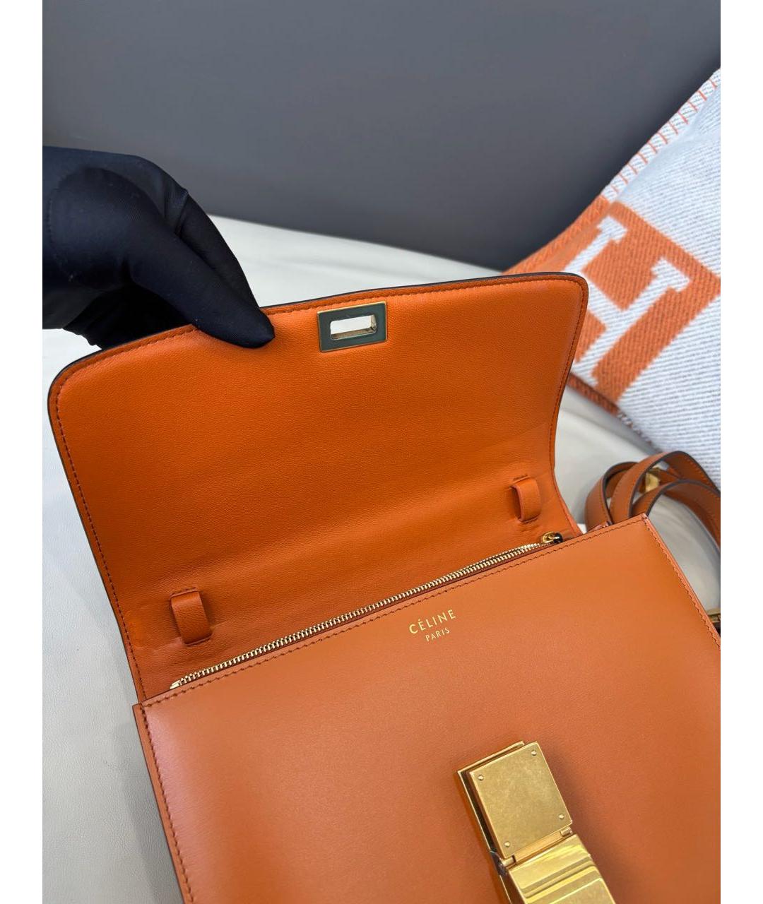 CELINE Оранжевая кожаная сумка через плечо, фото 6