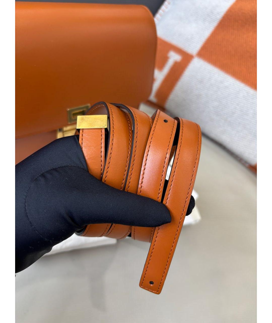 CELINE Оранжевая кожаная сумка через плечо, фото 8