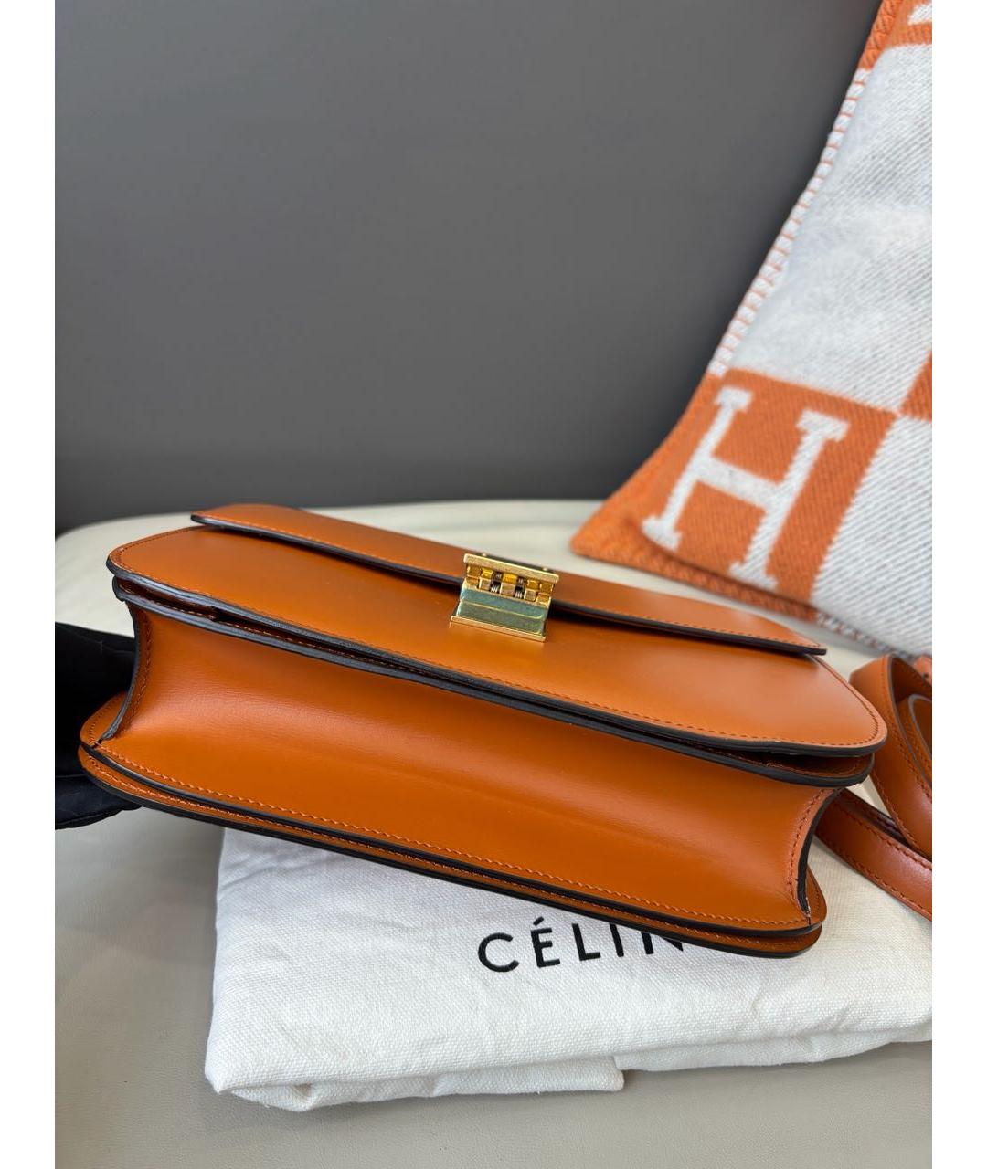 CELINE Оранжевая кожаная сумка через плечо, фото 5