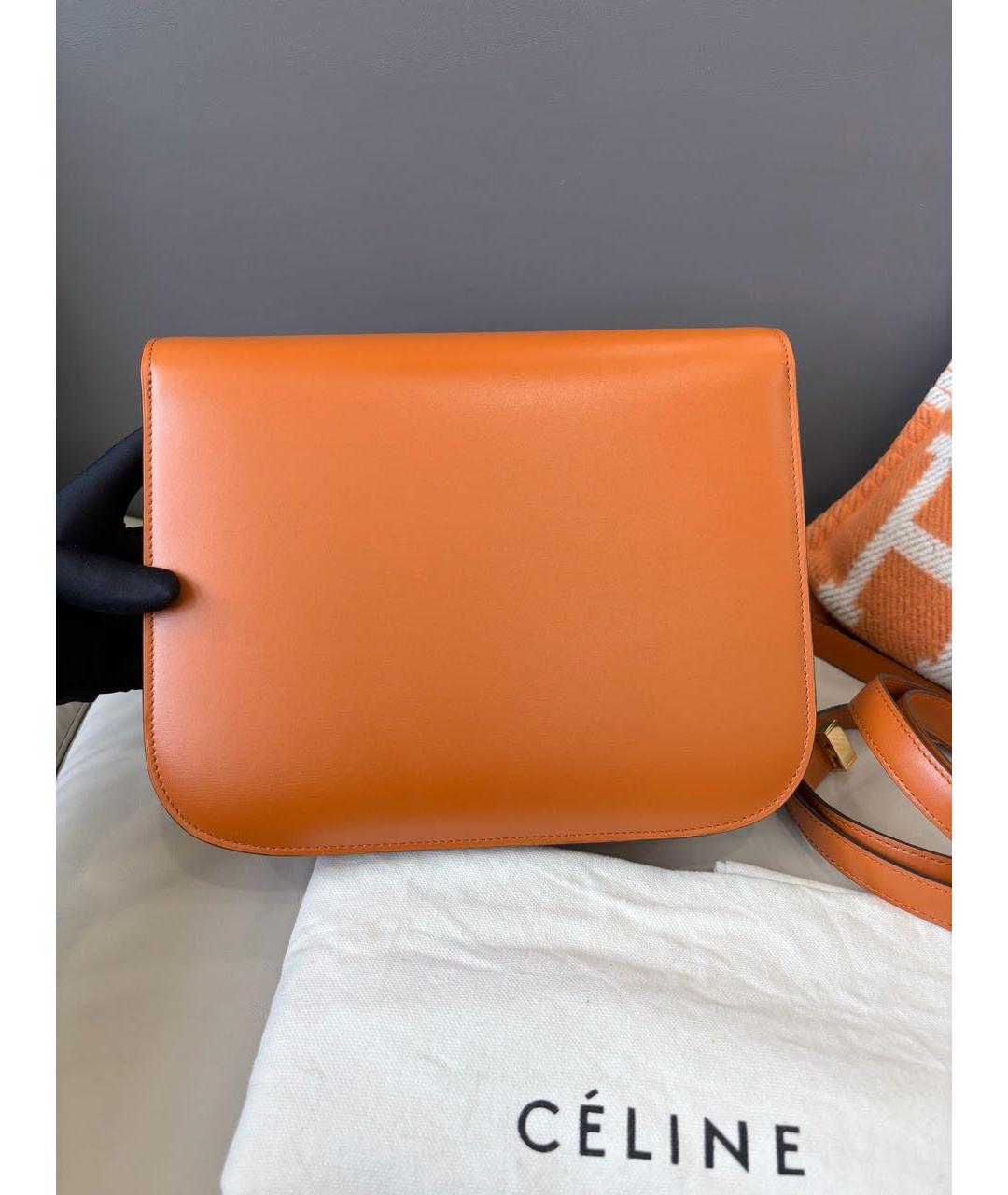 CELINE Оранжевая кожаная сумка через плечо, фото 4