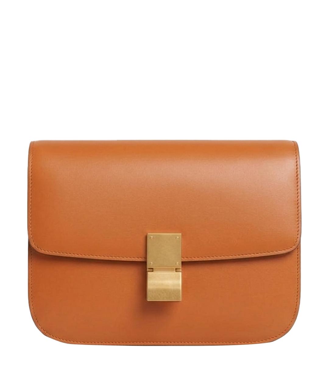 CELINE Оранжевая кожаная сумка через плечо, фото 1