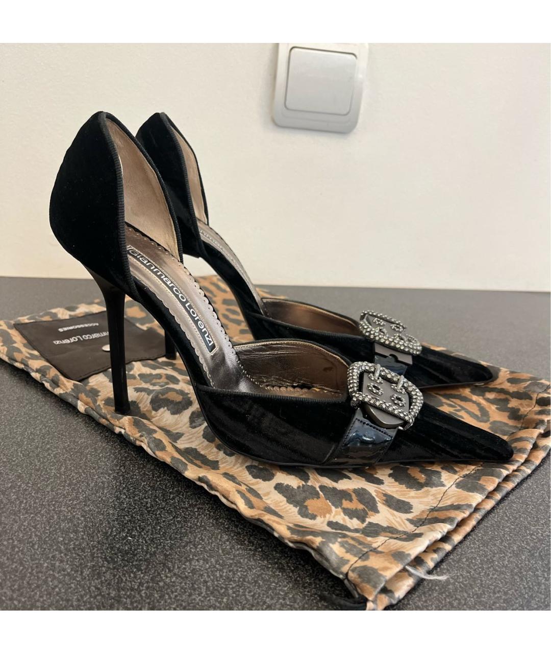 GIAN MARCO LORENZI Черные бархатные туфли, фото 6