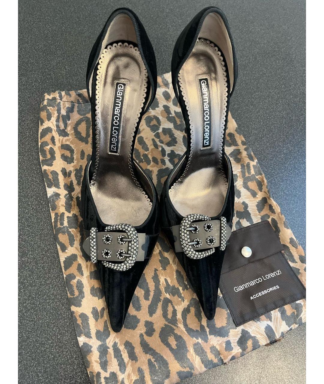 GIAN MARCO LORENZI Черные бархатные туфли, фото 2