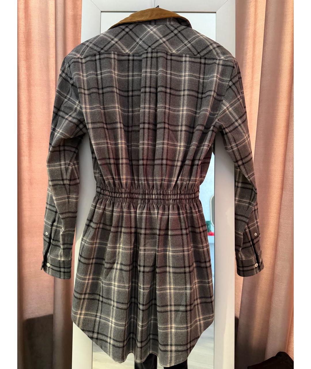 MIU MIU Антрацитовое хлопковое повседневное платье, фото 2