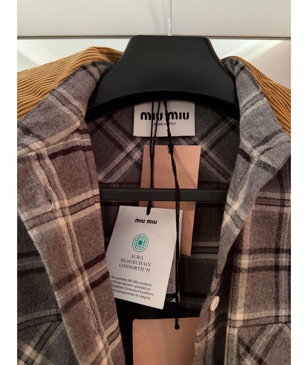 MIU MIU Антрацитовое хлопковое повседневное платье, фото 3