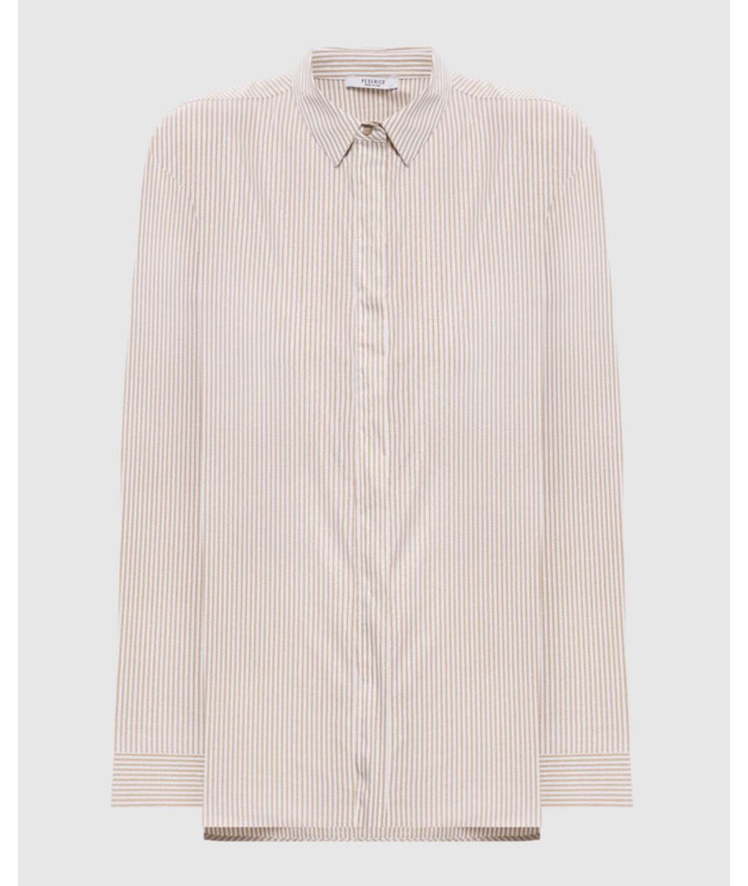 PESERICO Бежевая хлопковая рубашка, фото 7