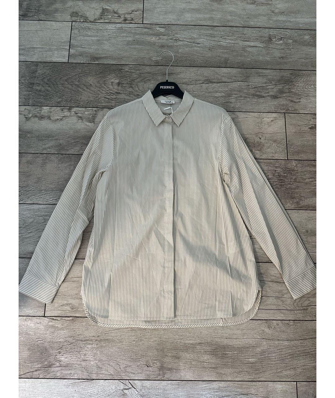 PESERICO Бежевая хлопковая рубашка, фото 2