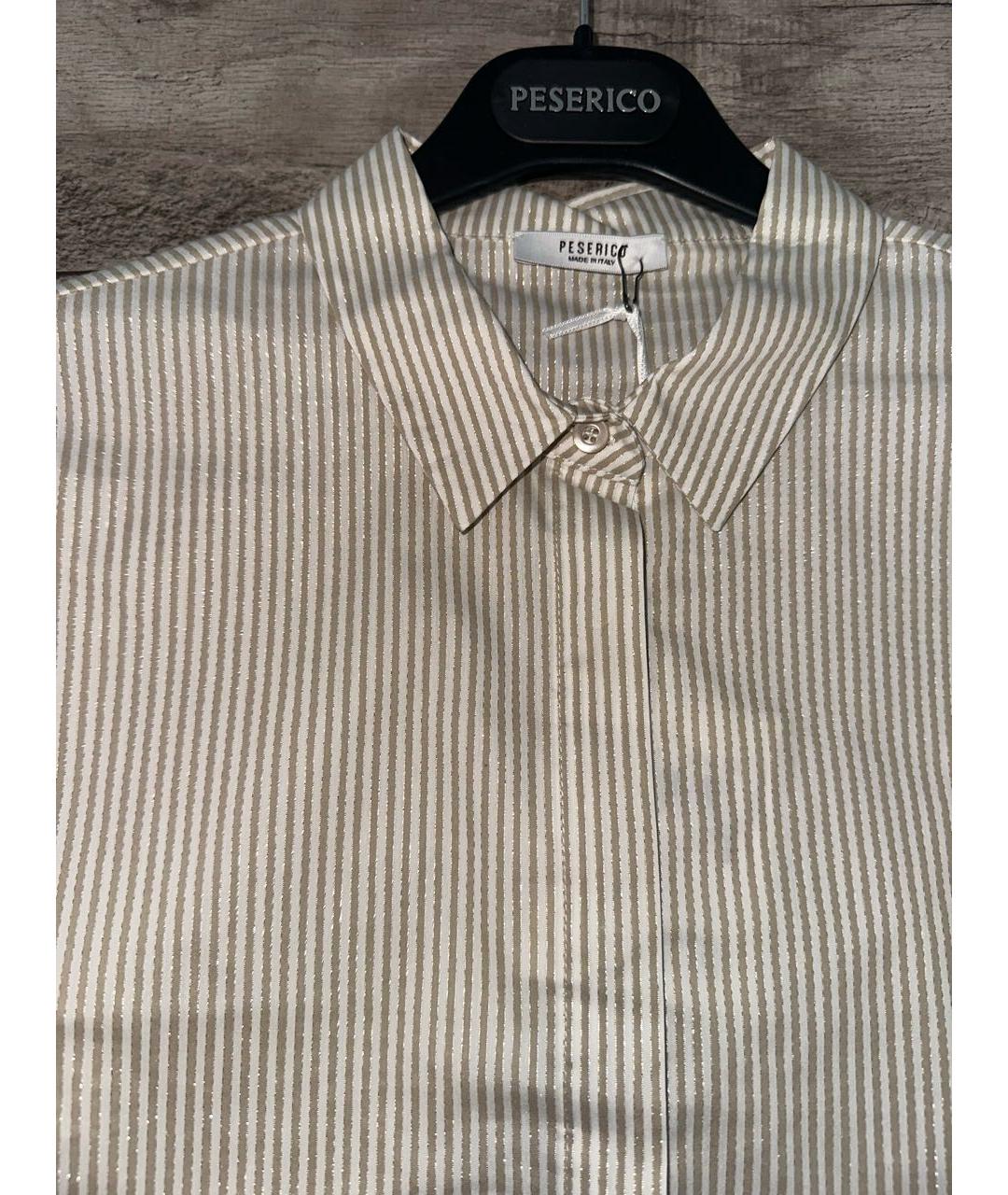 PESERICO Бежевая хлопковая рубашка, фото 4