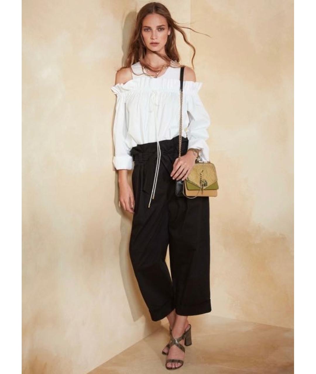 ALBERTA FERRETTI Белая хлопко-эластановая блузы, фото 4