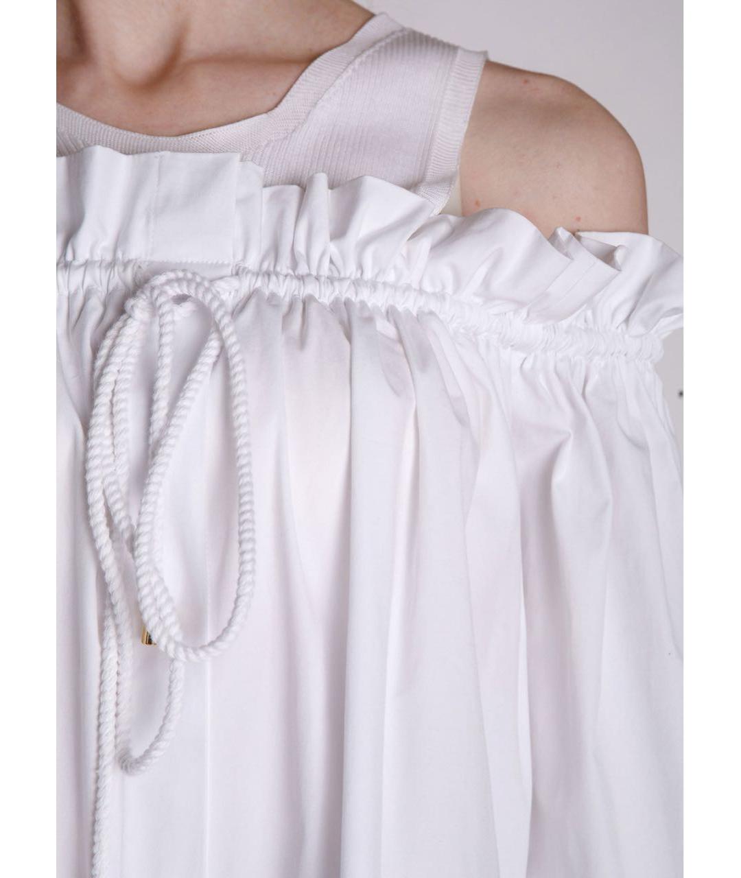 ALBERTA FERRETTI Белая хлопко-эластановая блузы, фото 7