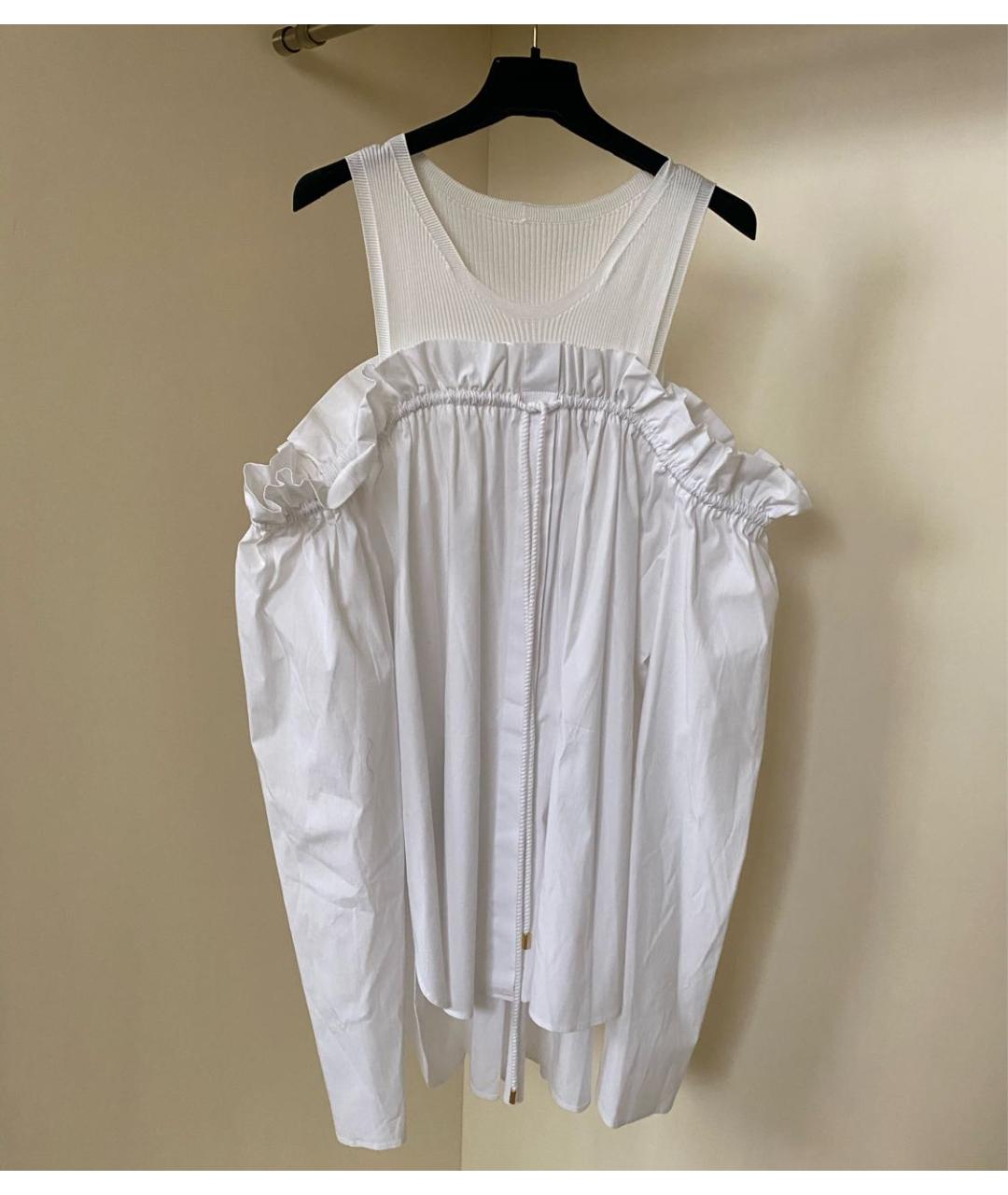 ALBERTA FERRETTI Белая хлопко-эластановая блузы, фото 2