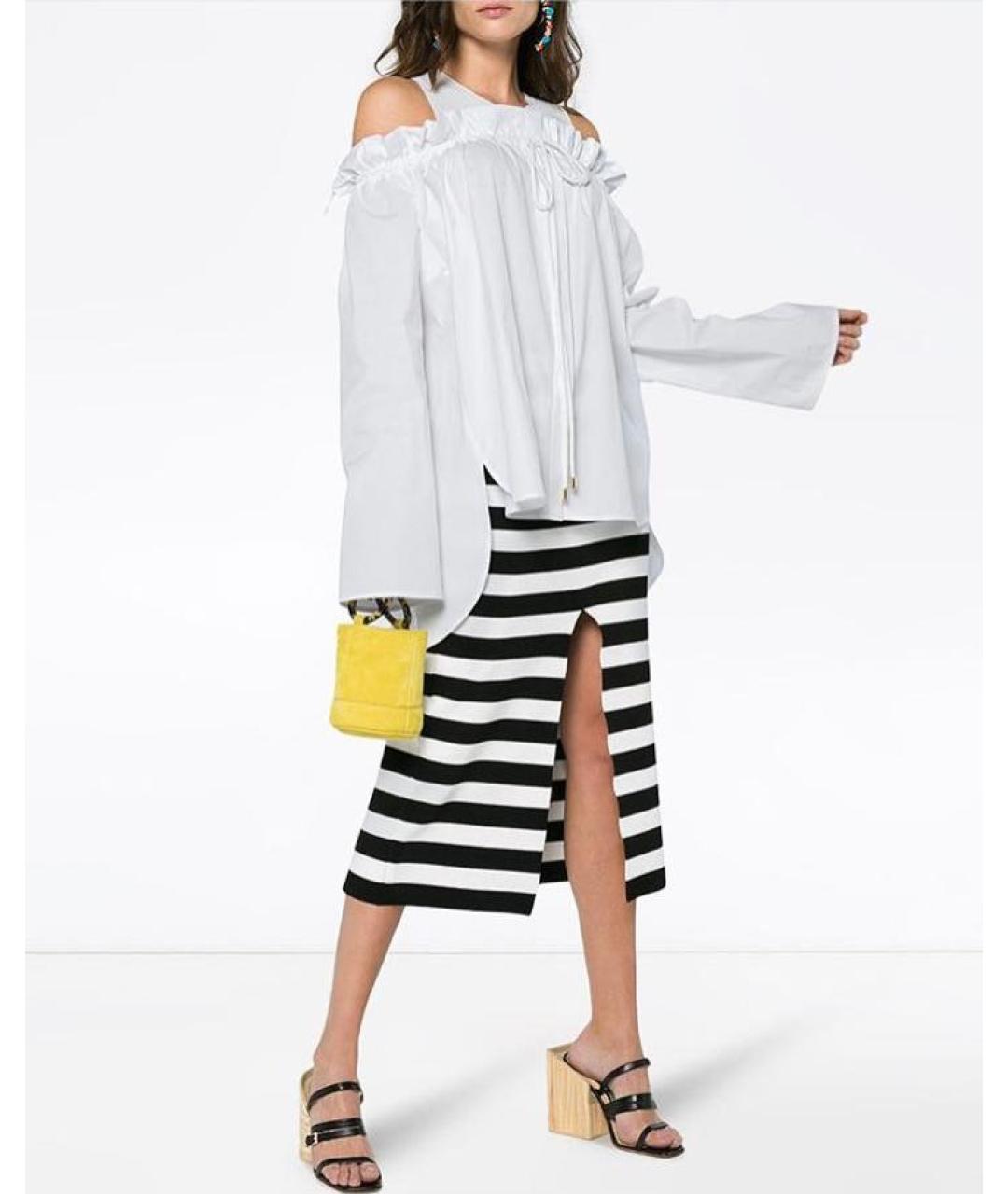 ALBERTA FERRETTI Белая хлопко-эластановая блузы, фото 8