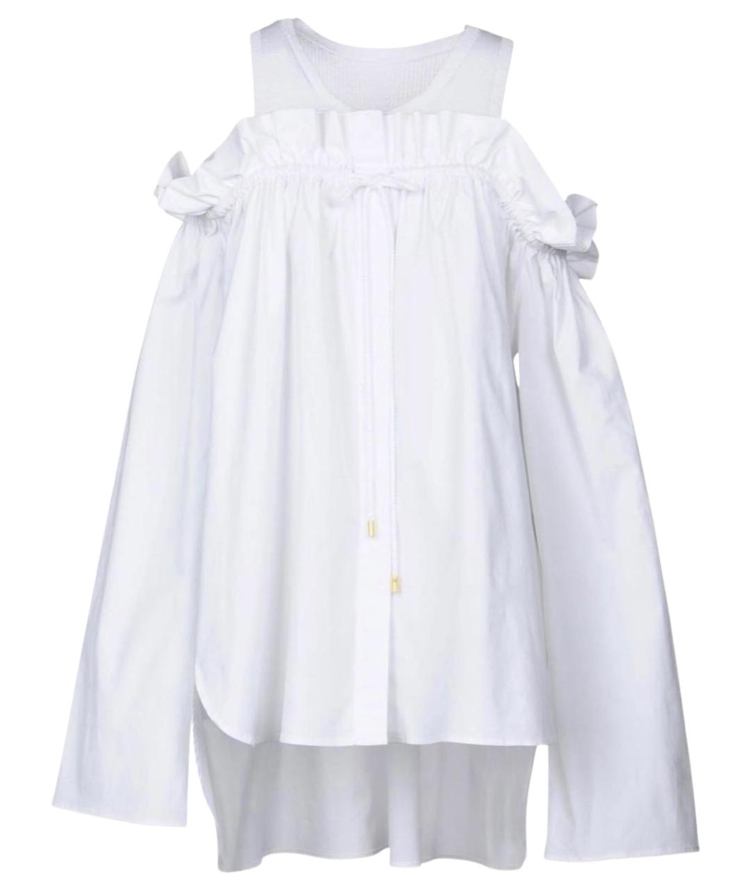 ALBERTA FERRETTI Белая хлопко-эластановая блузы, фото 1